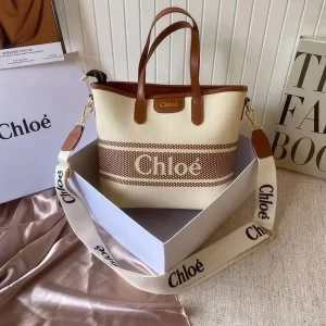 First Copy Mini Tote Beige Brown Bag With Broad Belt