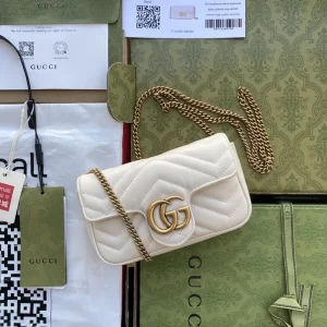 Mini Marmont First Copy Sling White Bag