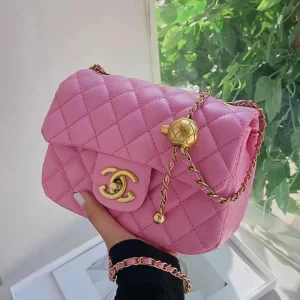 Mirror Copy Quilted Women Sling Pink Bag